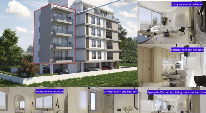 Deluxe 1 bed flat for sale under construction in Drosia area.