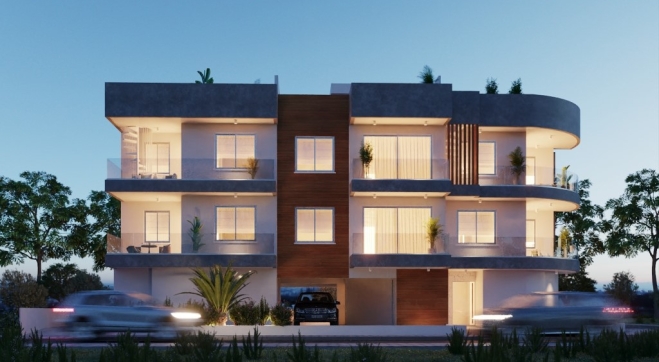 Cosy 1 bed modern flats are for sale off plan in Kiti.